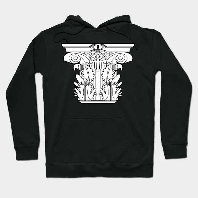 White corinthian-grenadian capital Hoodie by PabloDeChenez